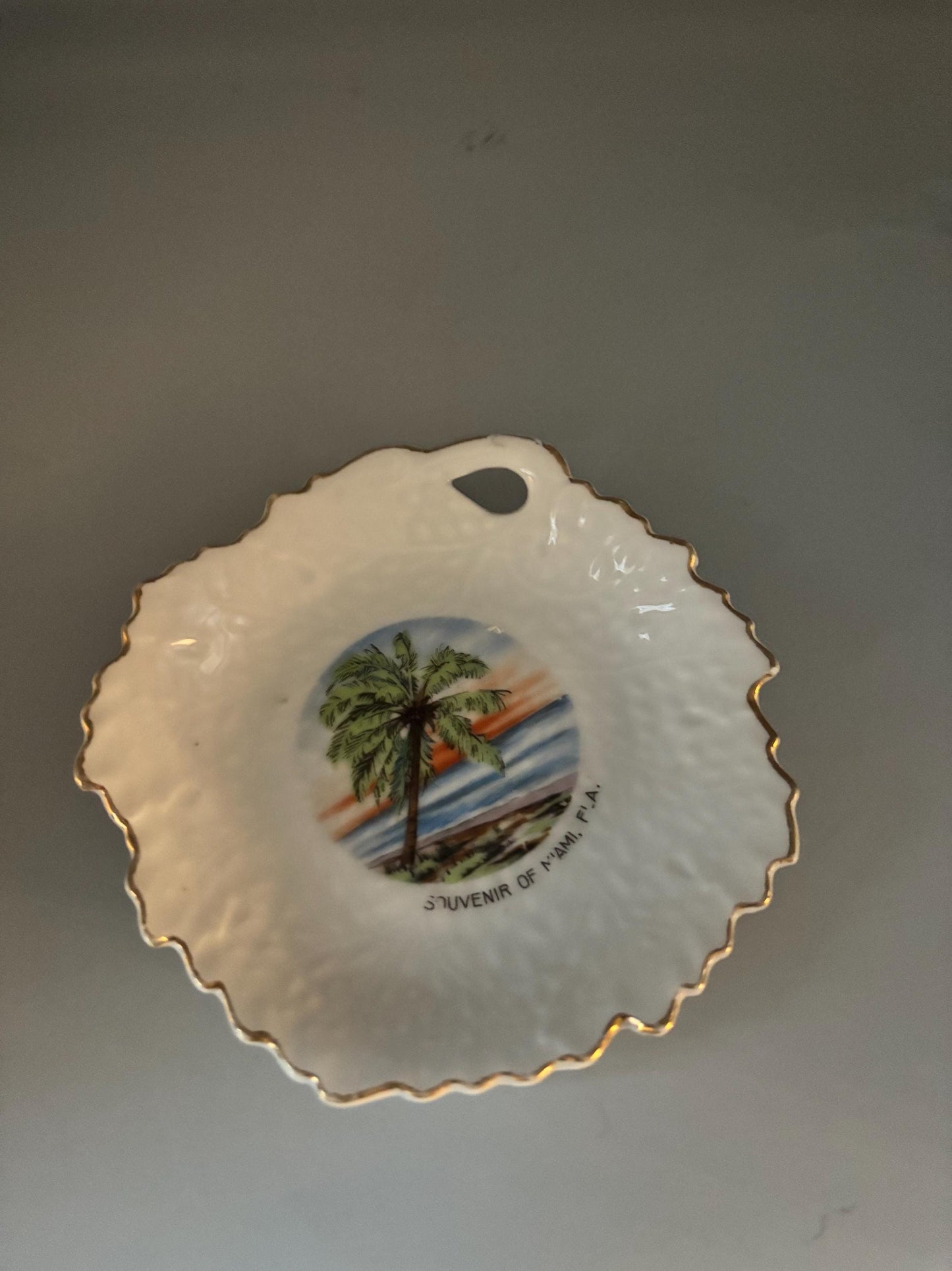 Vintage Souvenir Plate Miami Florida Made by Chikaramachi Hand Painted Made in Japan Lover Antiques and Vintage