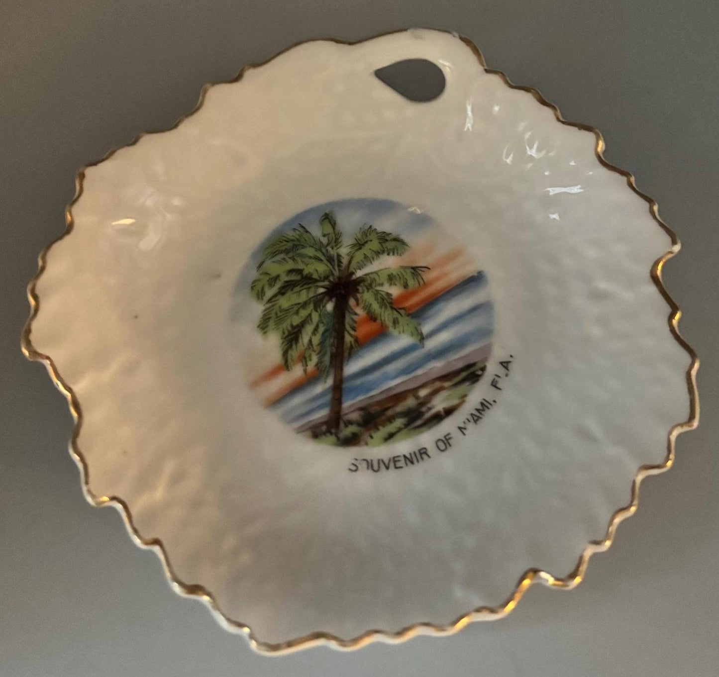 Vintage Souvenir Plate Miami Florida Made by Chikaramachi Hand Painted Made in Japan Lover Antiques and Vintage