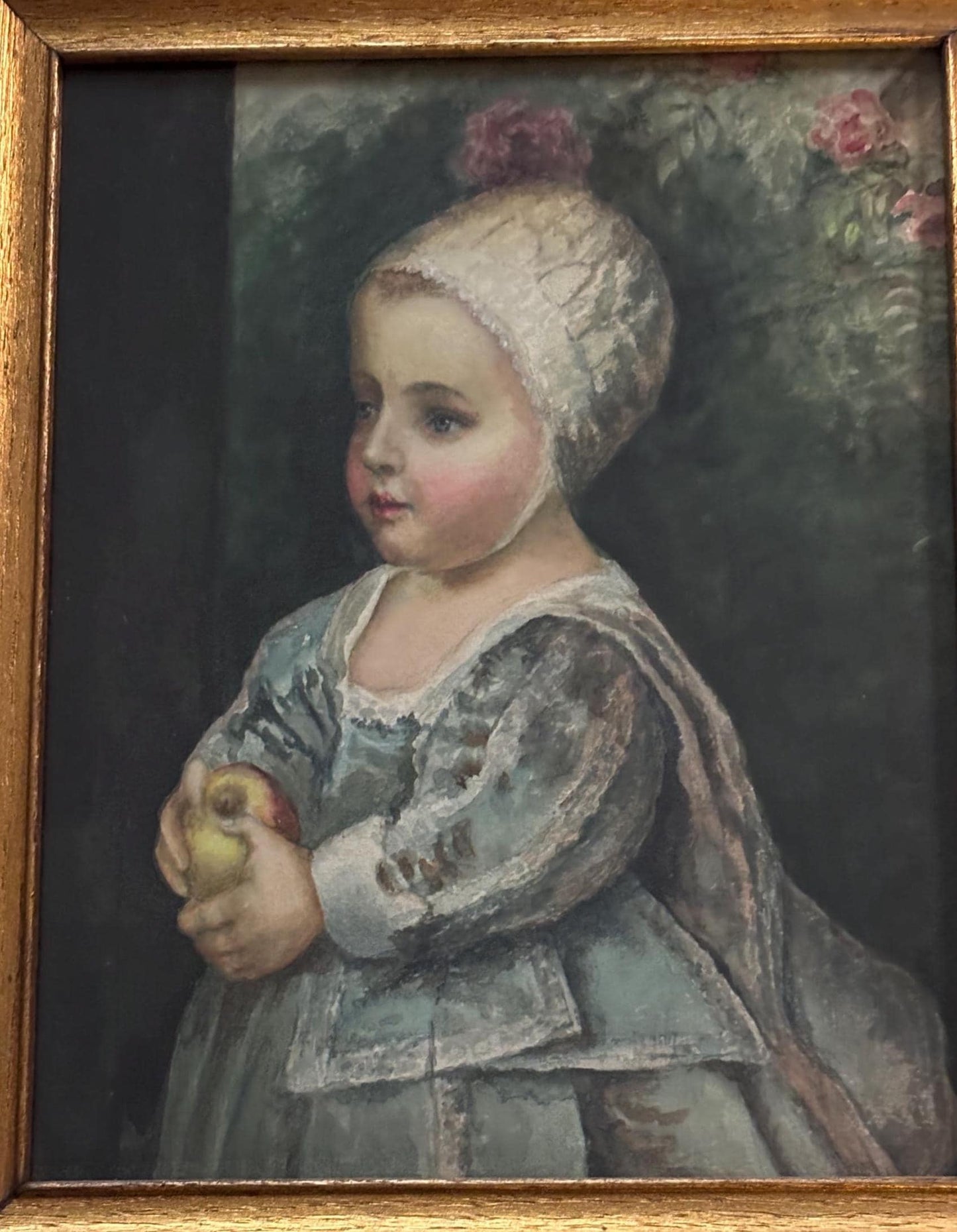 Vintage Baby Stuart Van Dyck Picture with Gold Beautiful Frame Lover Antiques and Vintage