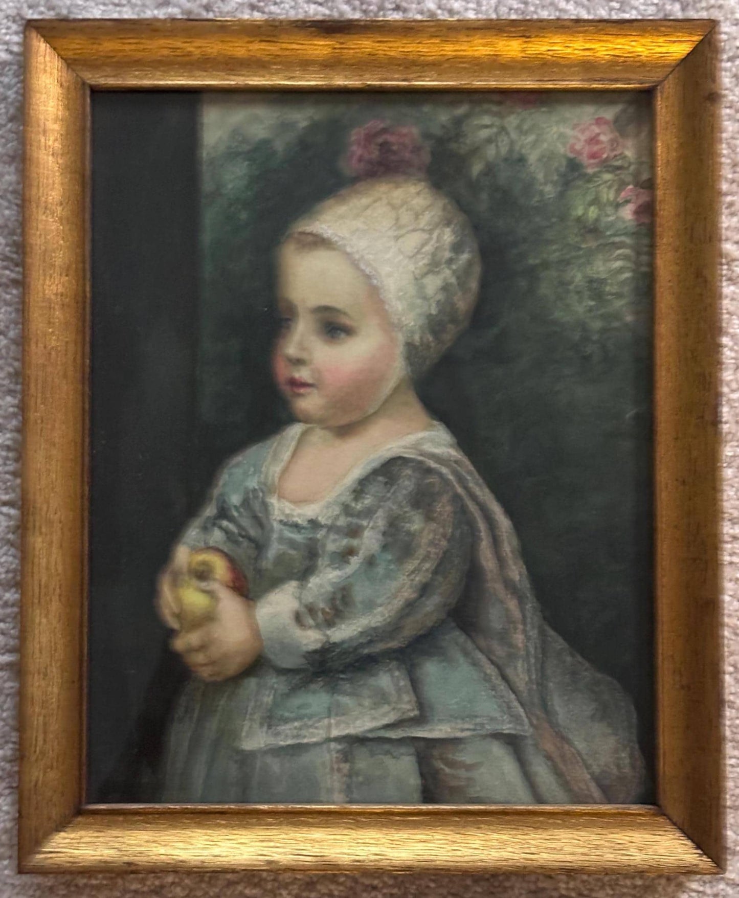 Vintage Baby Stuart Van Dyck Picture with Gold Beautiful Frame Lover Antiques and Vintage