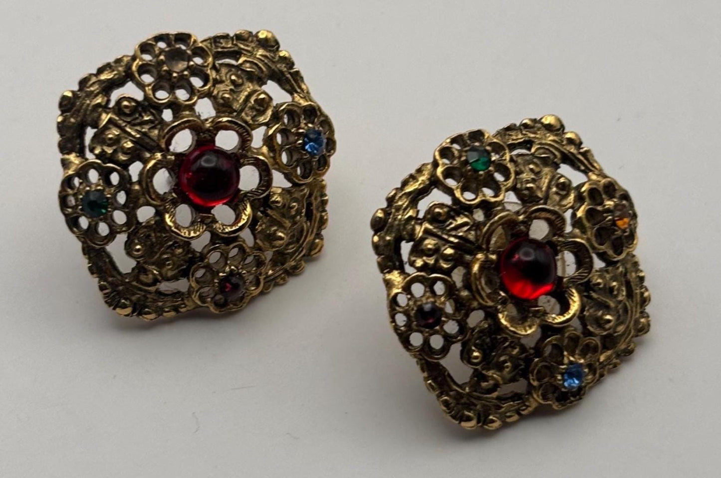 Vintage Mustard Silver Enamel Earrings Lover Antiques and Vintage