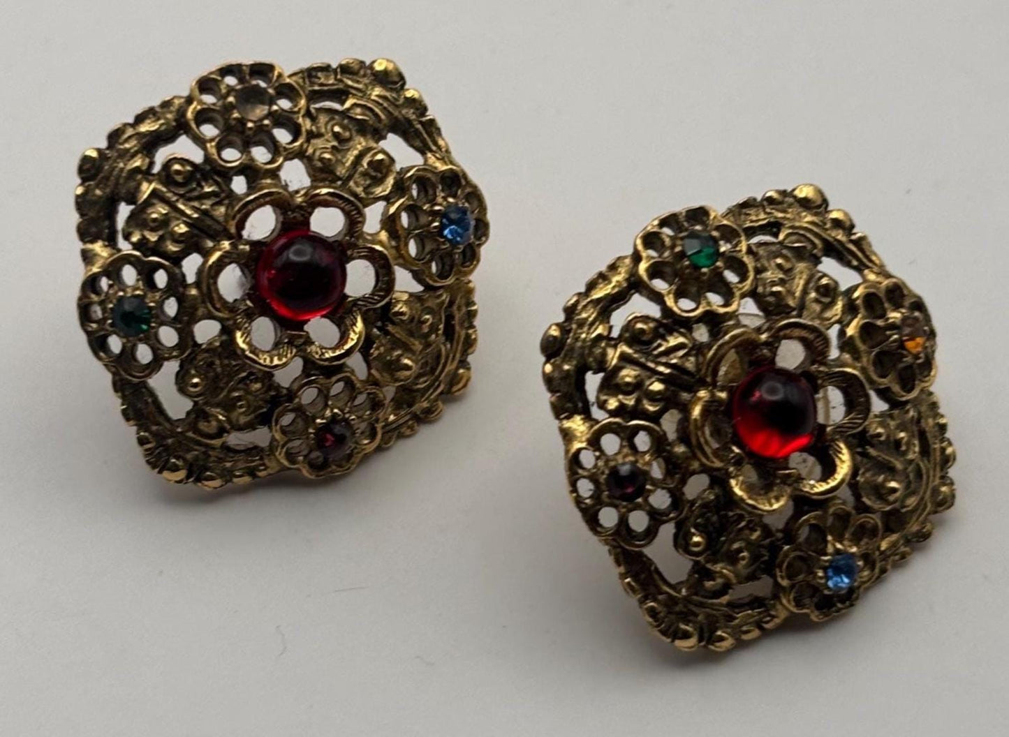 Vintage Mustard Silver Enamel Earrings Lover Antiques and Vintage