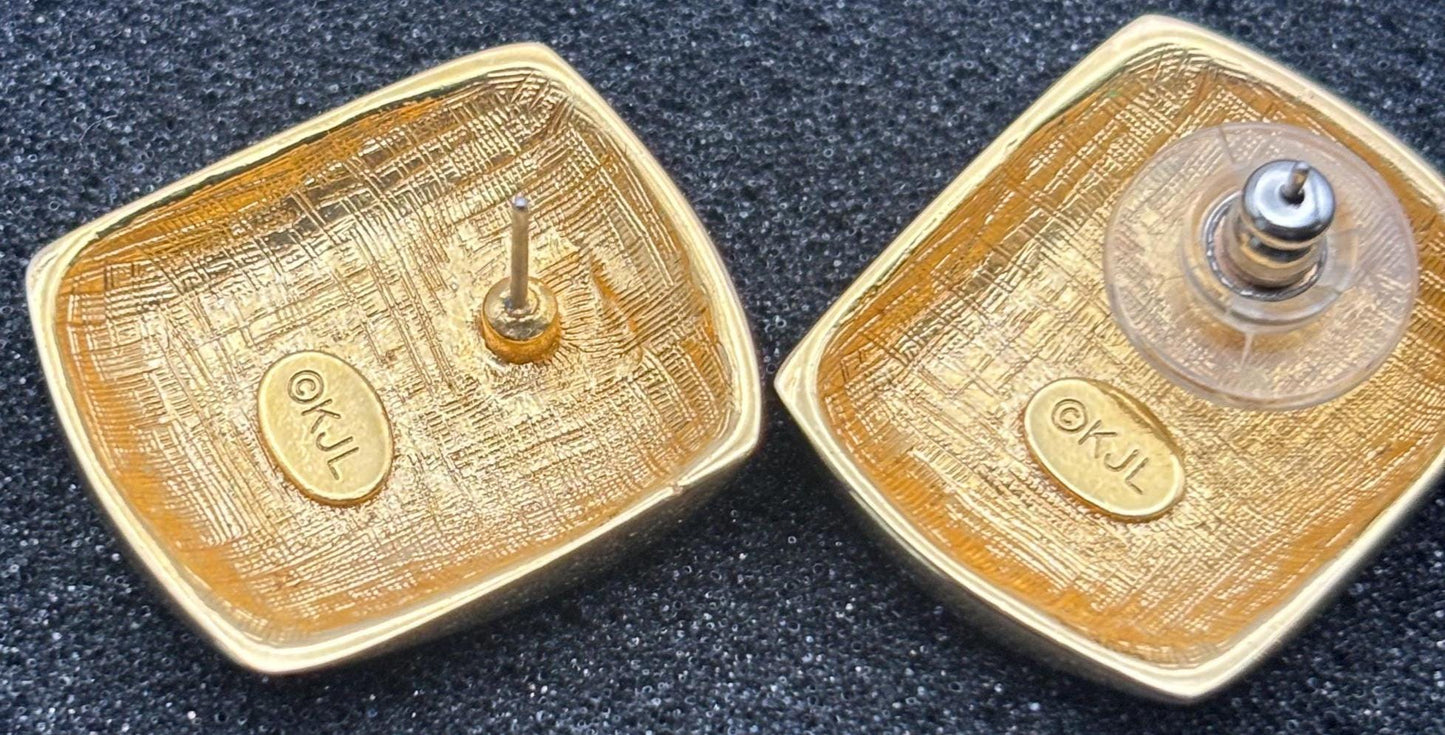 Vintage Mustard Silver Enamel Earrings Lover Antiques and Vintage