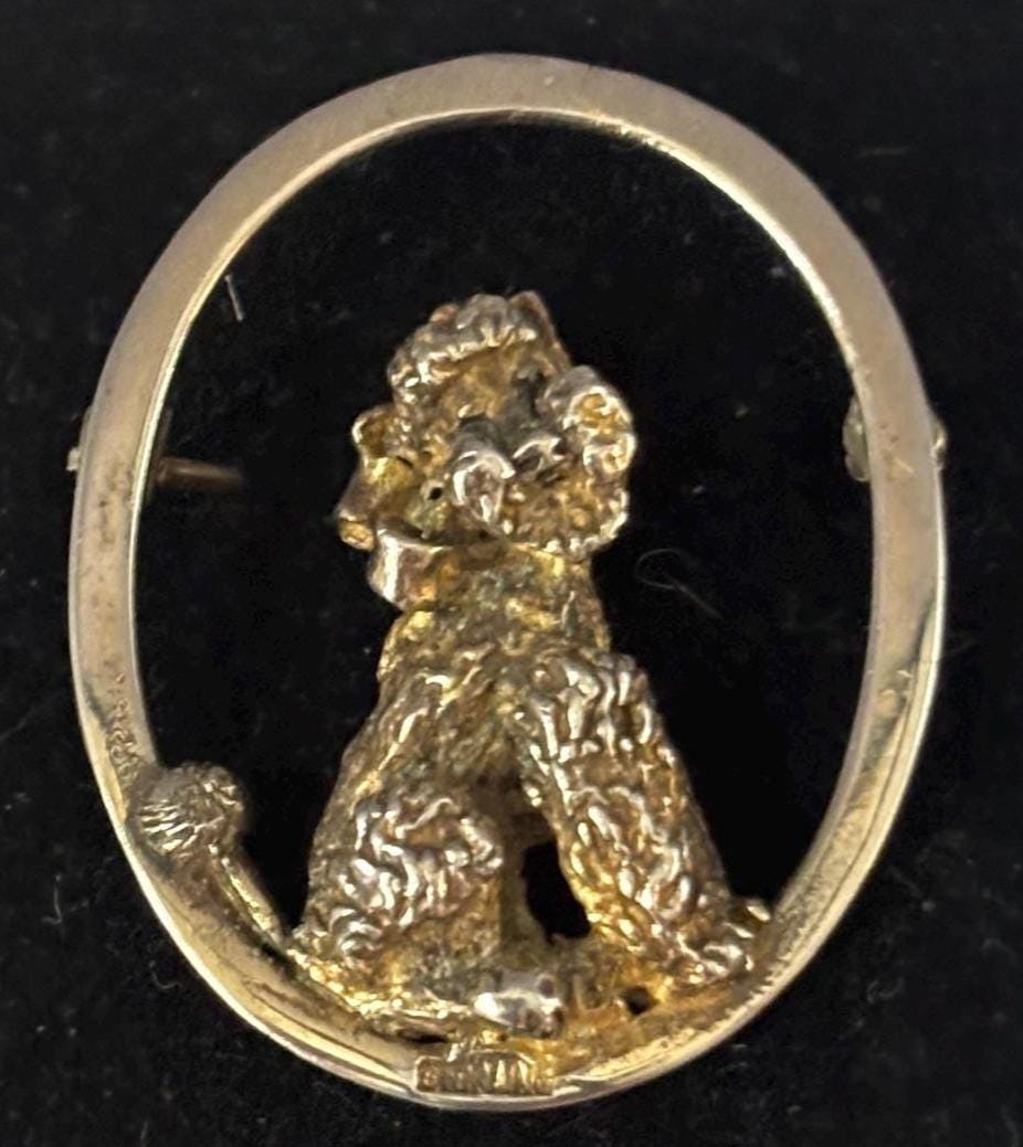 Vintage Sterling Silver Dog Pin Brooch Gift for that Dog Lover Antiques and Vintage