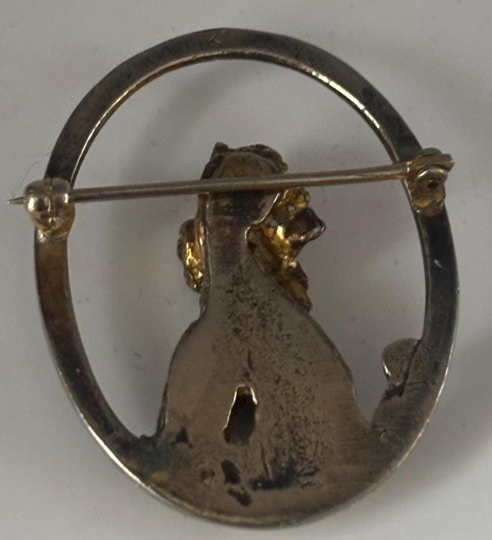 Vintage Sterling Silver Dog Pin Brooch Gift for that Dog Lover Antiques and Vintage