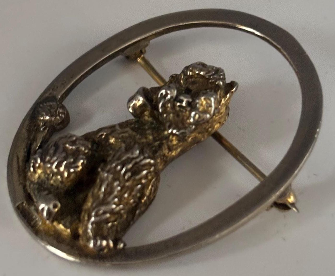 Vintage Sterling Silver Dog Pin Brooch Gift for that Dog Lover Antiques and Vintage