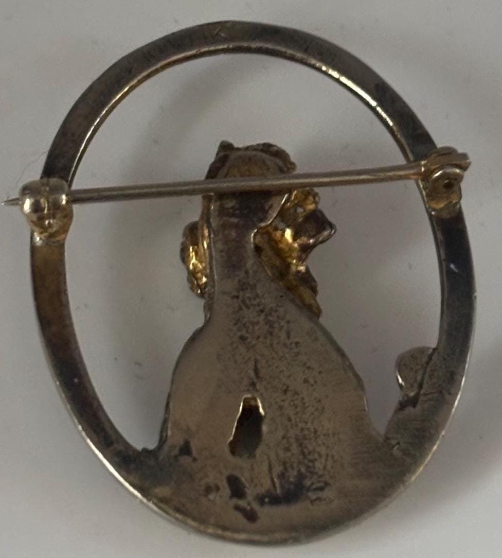 Vintage Sterling Silver Dog Pin Brooch Gift for that Dog Lover Antiques and Vintage