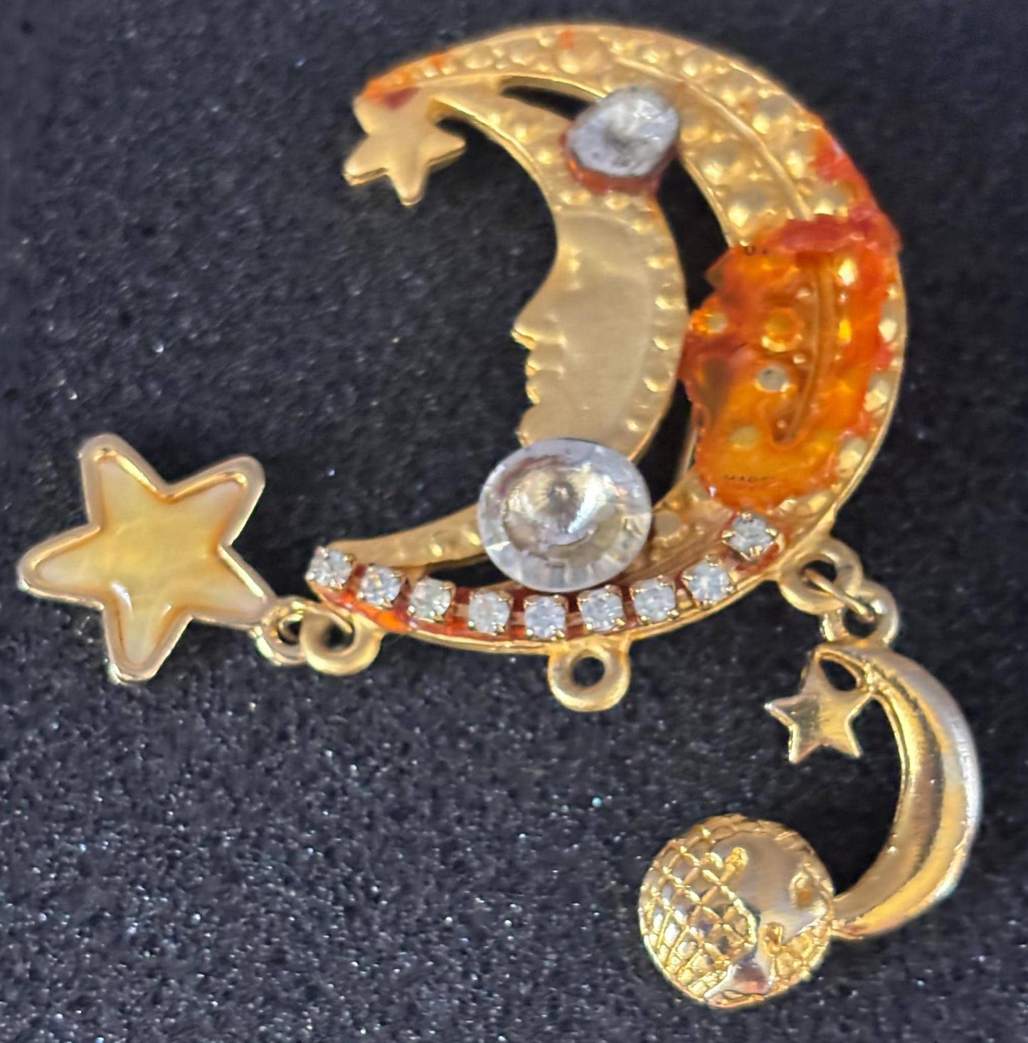 Vintage Celestial Moon Brooch Pin by Bonetto Jewelry Lover Antiques and Vintage