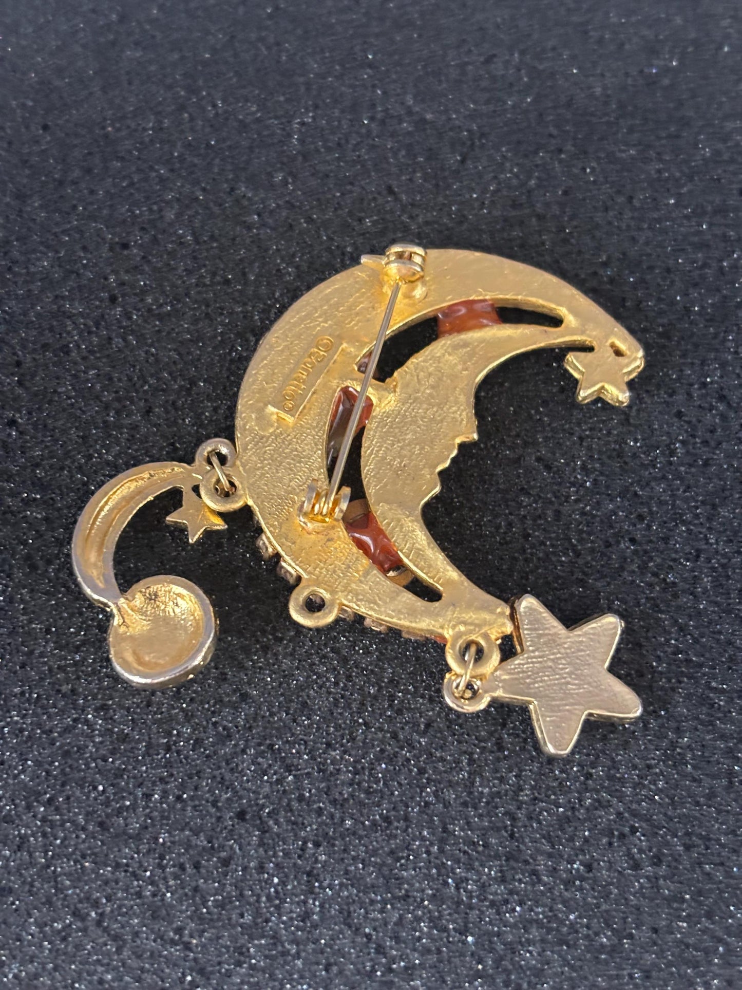 Vintage Celestial Moon Brooch Pin by Bonetto Jewelry Lover Antiques and Vintage