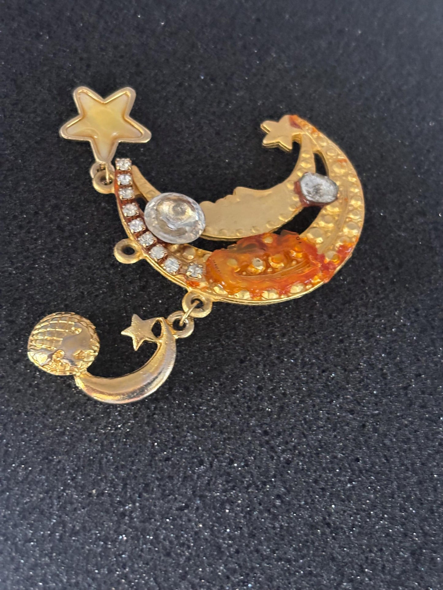 Vintage Celestial Moon Brooch Pin by Bonetto Jewelry Lover Antiques and Vintage