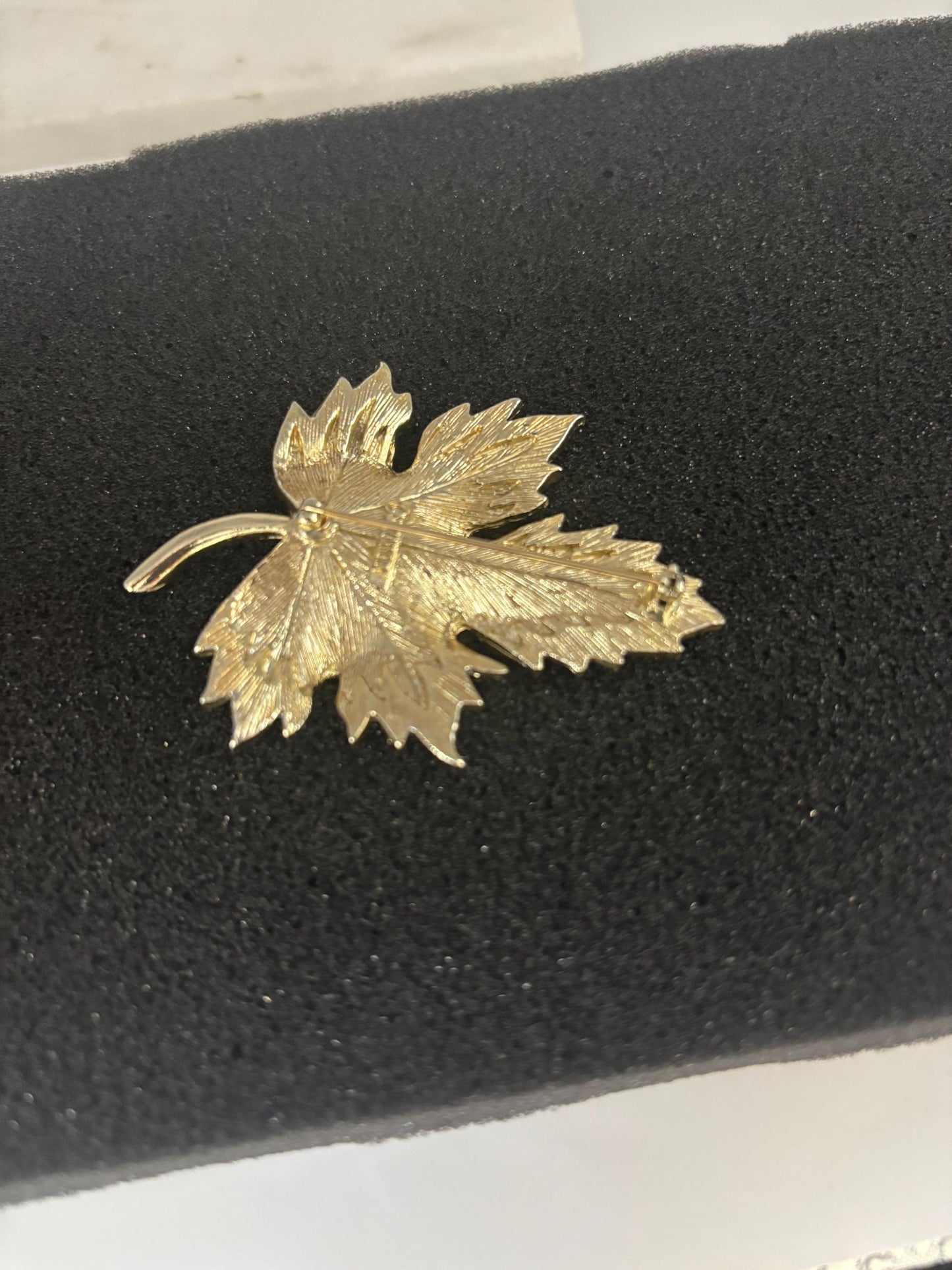 Vintage Sarah Coventry Gold & Silver Large Maple Leaf Brooch Golden Silver Leaf Brooch Pin Lover Antiques and Vintage