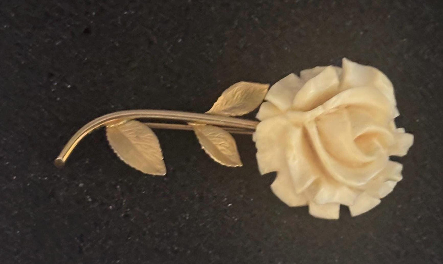 Vintage Flower Pin Brooch by Karen Lynne 12 Karat Gold Filled Lover Antiques and Vintage