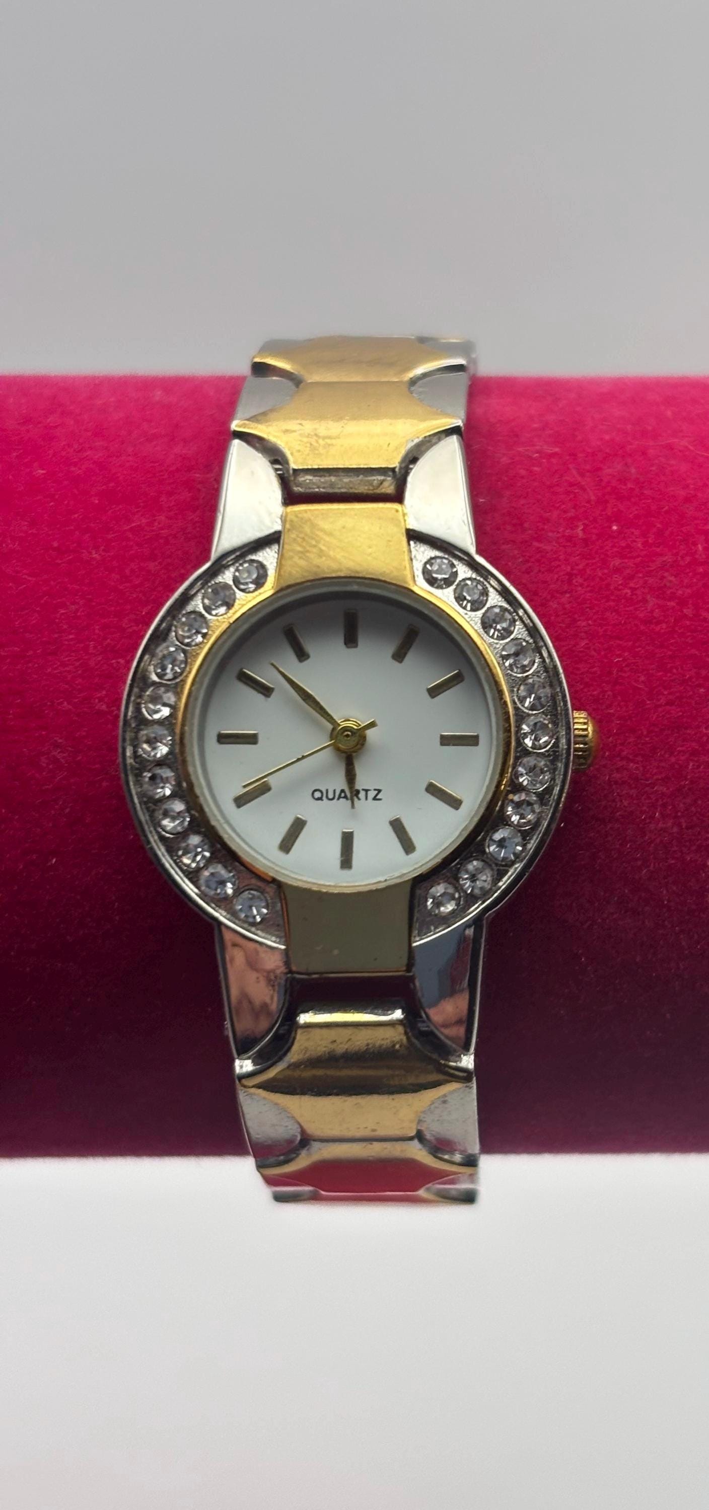 Vintage Gold Silver Watch Blair Ladies Crystal Watch Lover Antiques and Vintage