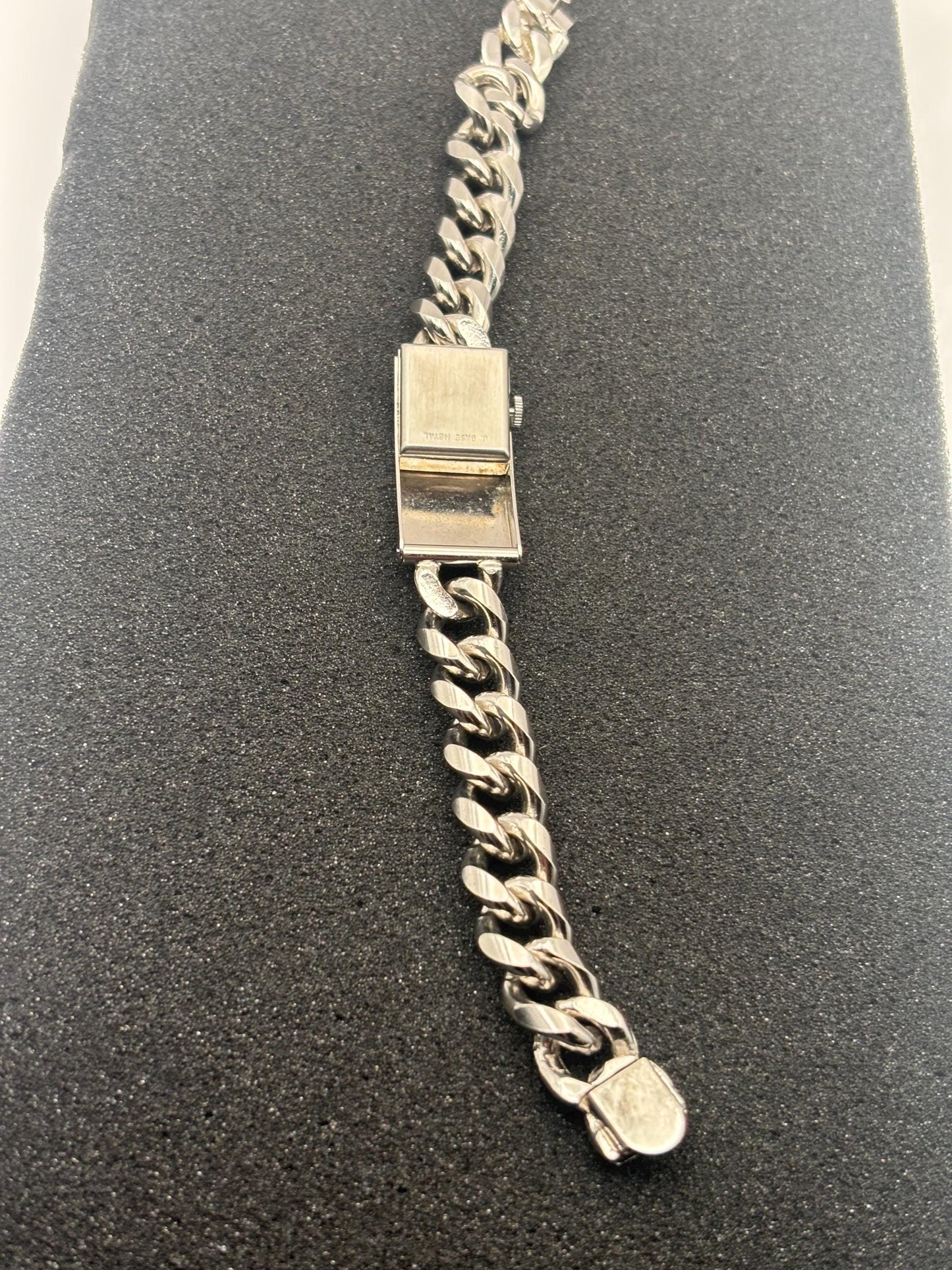 Vintage Lucerne Silver Chainlink Bracelet Watch Lover Antiques and Vintage