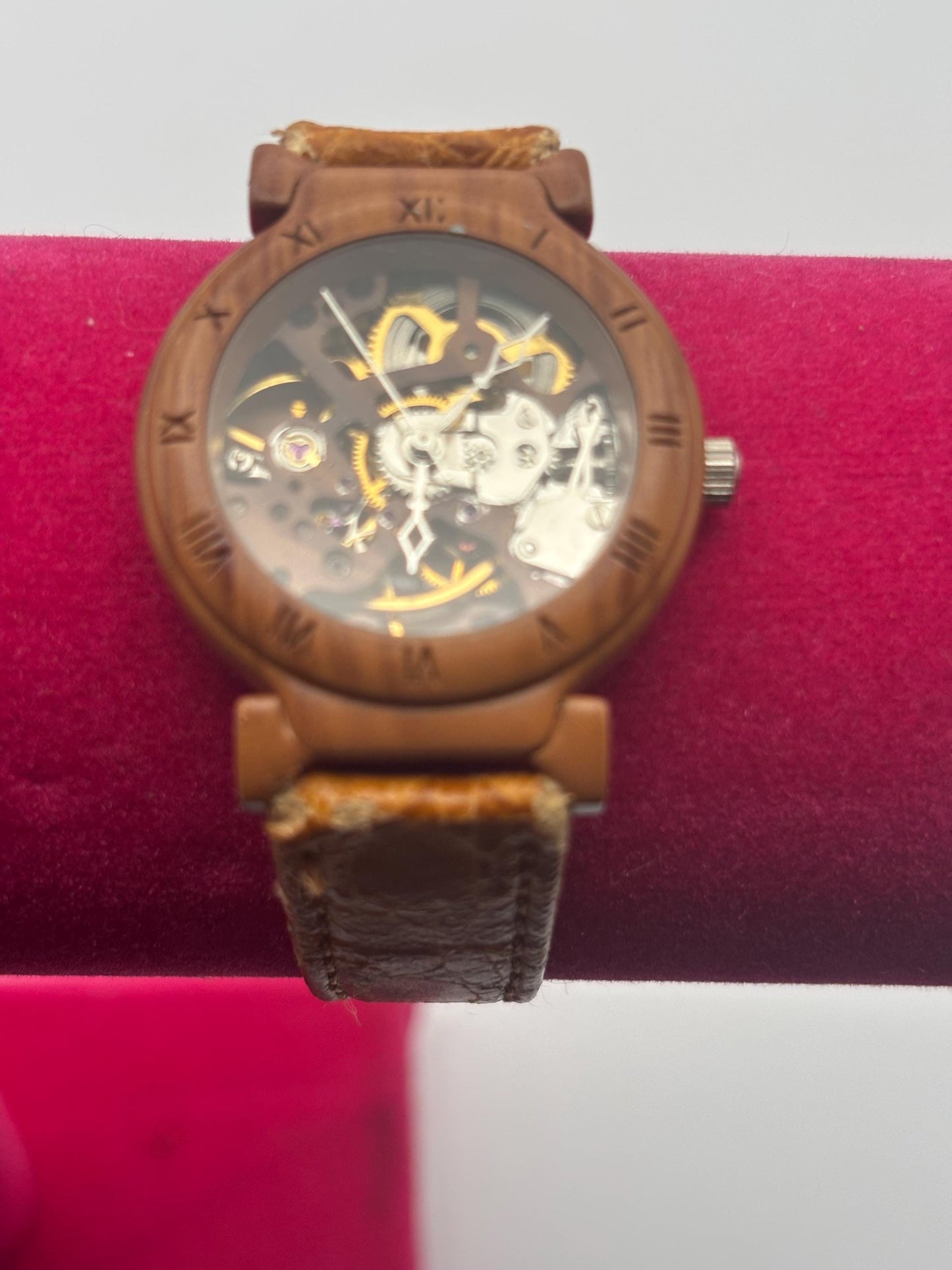 Vintage Skeleton Women's Watch with Genuine Leather Band Lover Antiques and Vintage