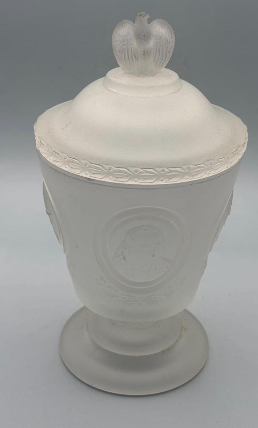 Vintage Fenton Frosted Glass Candy Dish with Lid Lover Antiques and Vintage