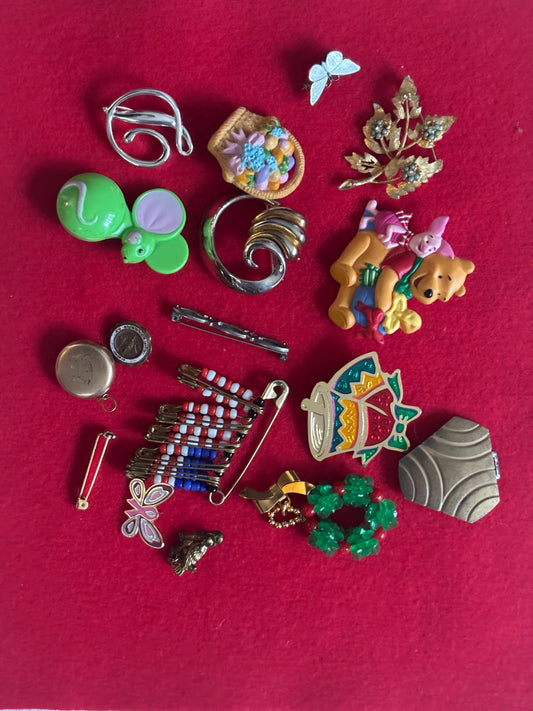 Vintage Pin Collection Variety Jewelry Lot Lover Antiques and Vintage