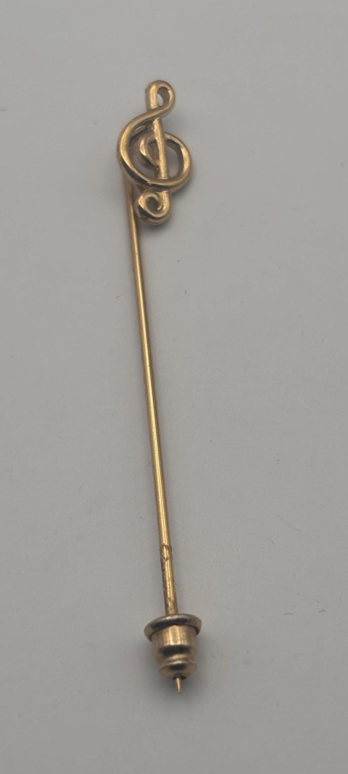 Vintage Gold Music Treble Clef Stickpin Musical Note Lover Antiques