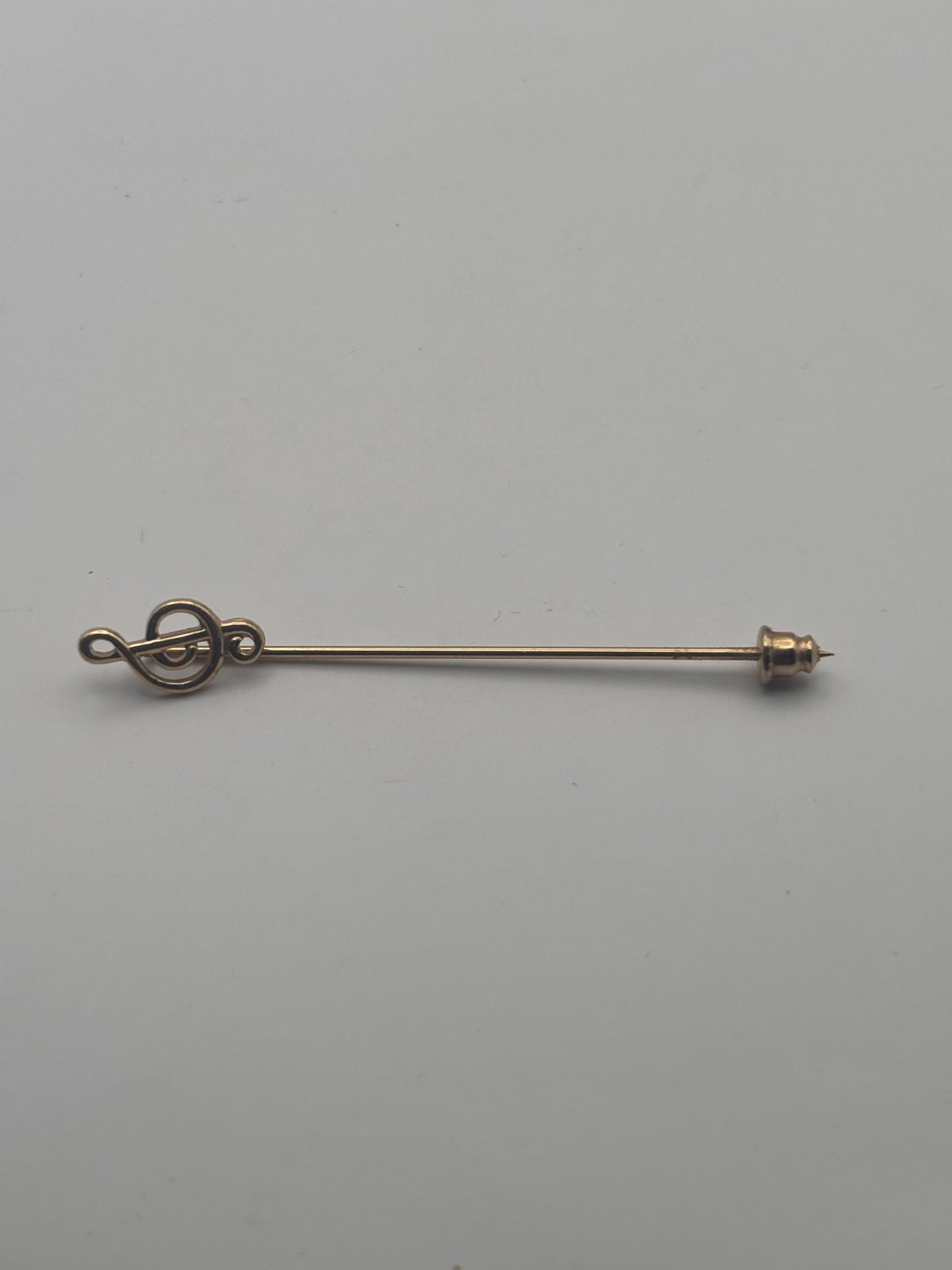 Vintage Gold Music Treble Clef Stickpin Musical Note Lover Antiques