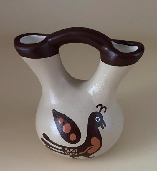 Vintage Navajo Etched Hand Painted Wedding Vase Signed on Bottom 108A Wedding Vase Lover Antiques Vintage