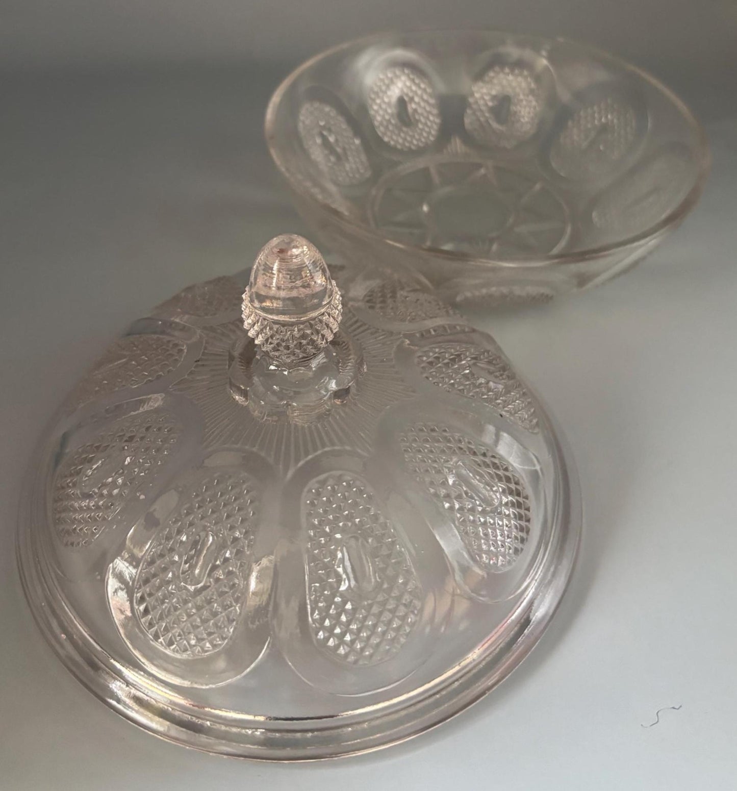 Antique EAPG Glass Candy Covered Dish Butter Dome with Cover Lover Antiques and Vintage