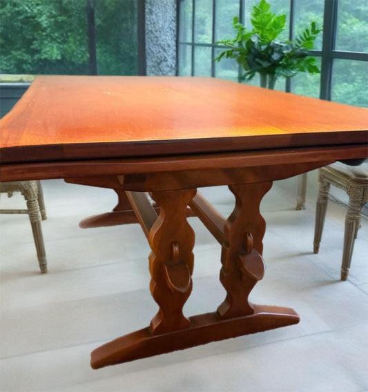 Cushman Colonial Creations Brandywine Manor Table No. 7030 Double Trestle Table Cushman Mid Century Table Lover Antiques and Vintage