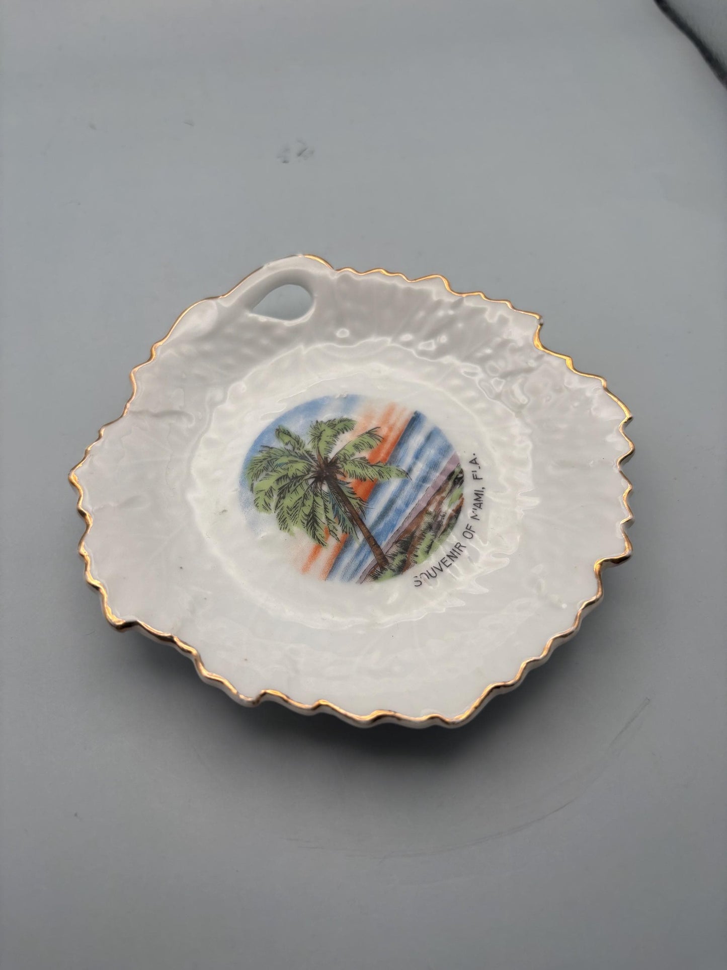 Vintage Souvenir Plate Miami Florida Made by Chikaramachi Hand Painted Made in Japan Lover Antiques and Vintage