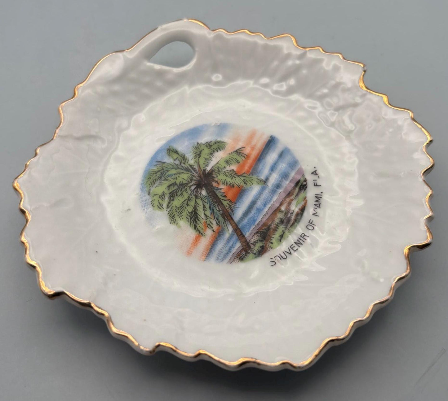 Vintage Souvenir Plate Miami Florida Made by Chikaramachi Hand Painted Made in Japan Lover Antiques and Vintage