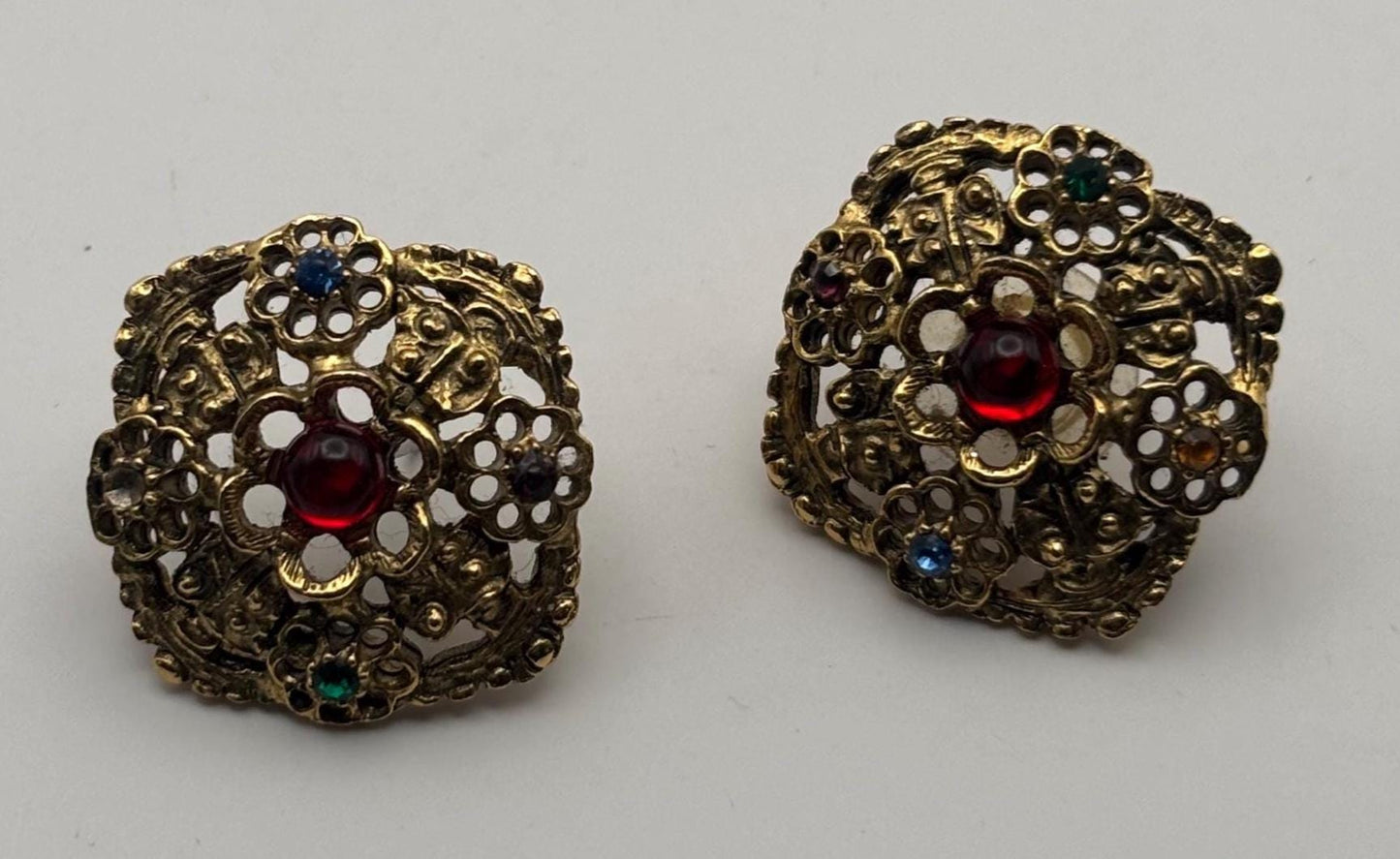 Vintage Mustard Silver Enamel Earrings Lover Antiques and Vintage