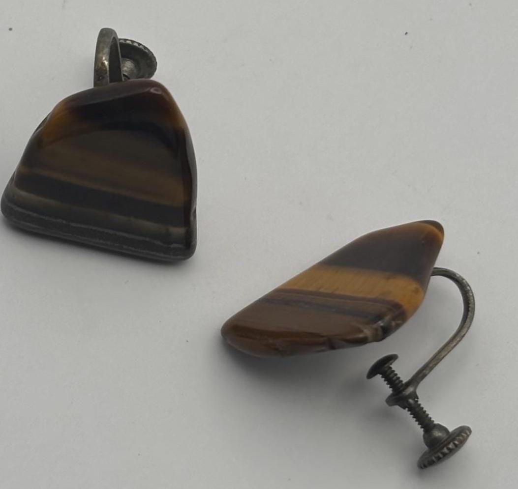 Vintage Mustard Silver Enamel Earrings Lover Antiques and Vintage