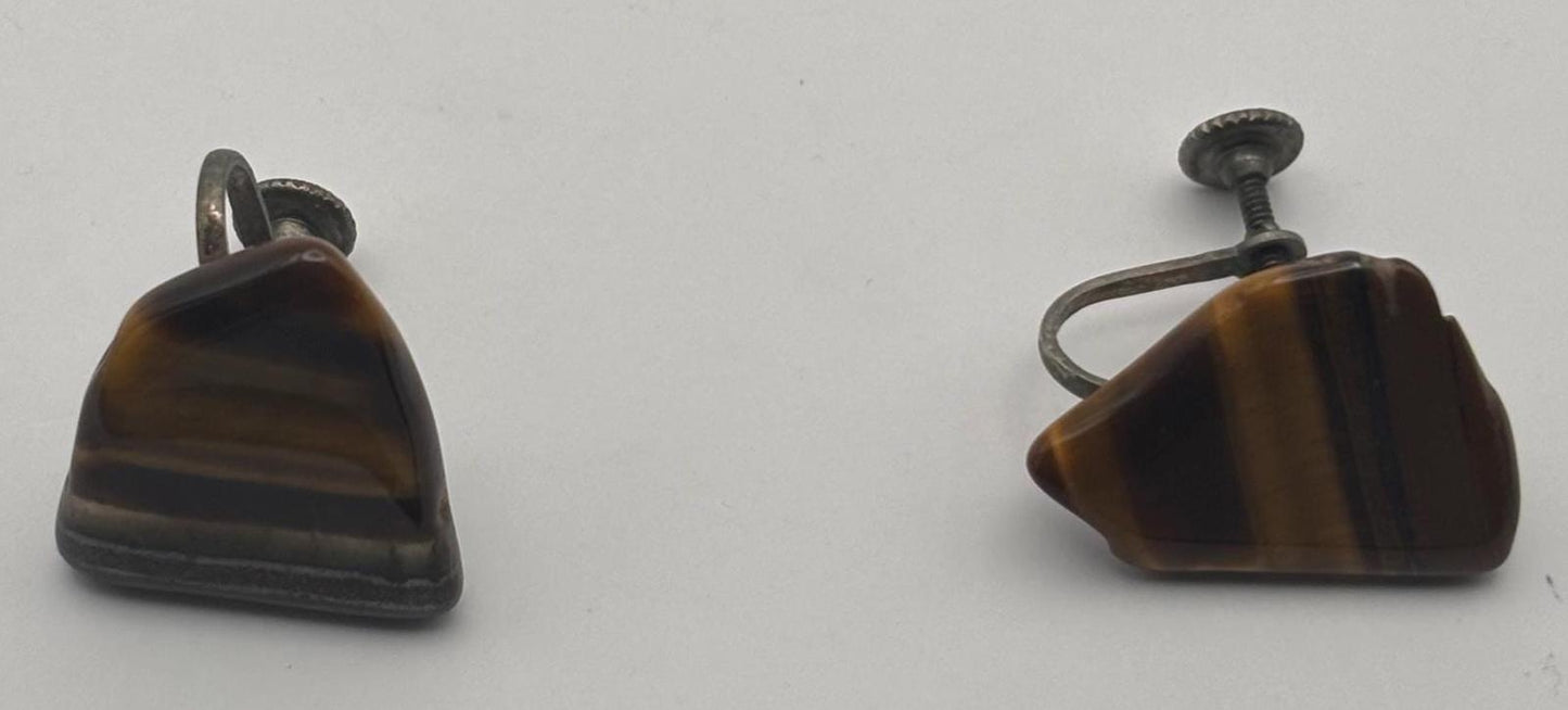 Vintage Mustard Silver Enamel Earrings Lover Antiques and Vintage