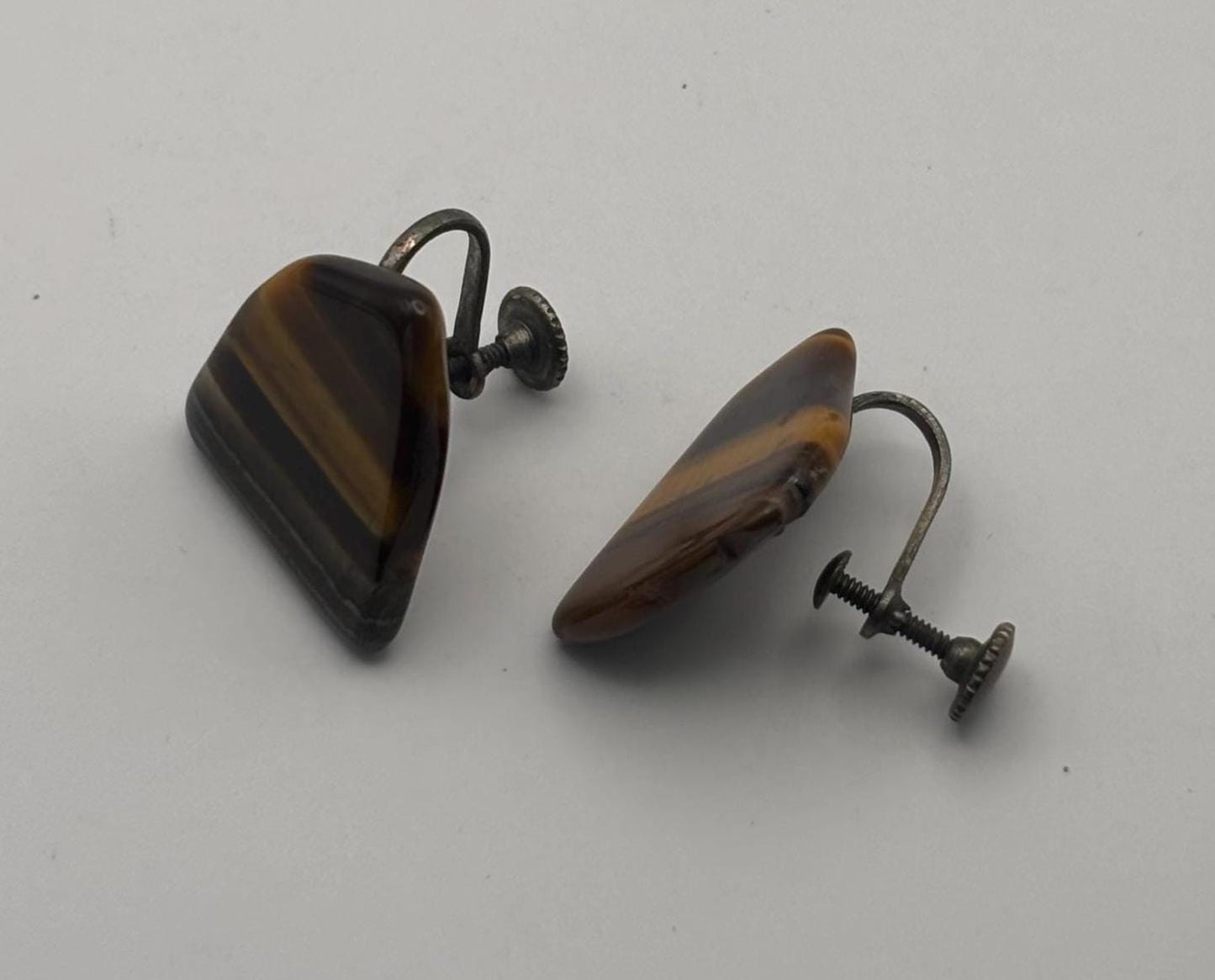 Vintage Mustard Silver Enamel Earrings Lover Antiques and Vintage