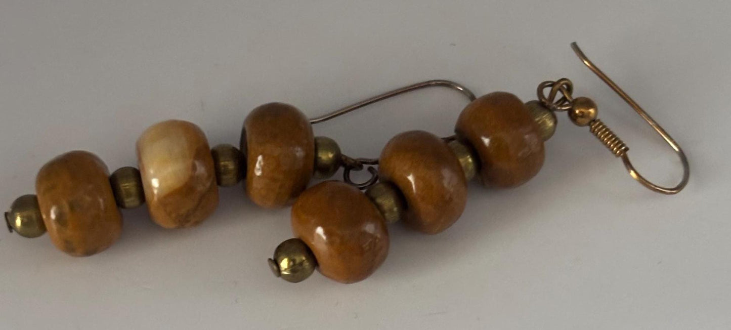 Vintage Mustard Silver Enamel Earrings Lover Antiques and Vintage