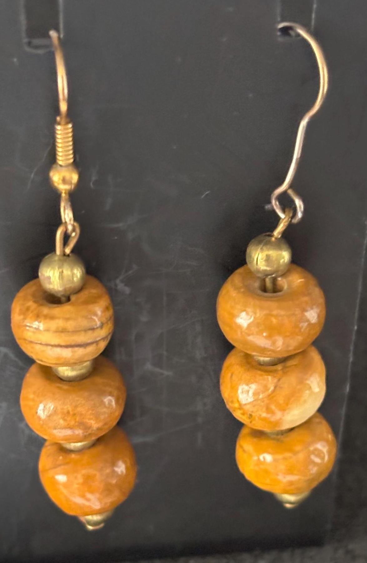 Vintage Mustard Silver Enamel Earrings Lover Antiques and Vintage