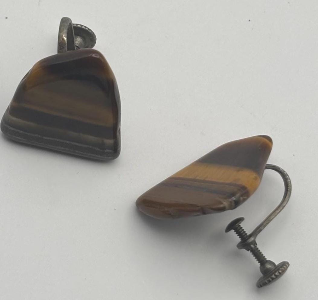 Vintage Mustard Silver Enamel Earrings Lover Antiques and Vintage
