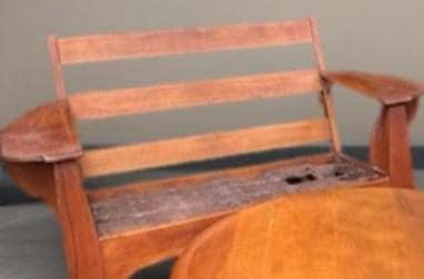 Cushman Colonial Creations Shaftsbury Love Seat No. 0832 Cushman Sofa Paddle Arm No Cushions Lover Antiques and Vintage